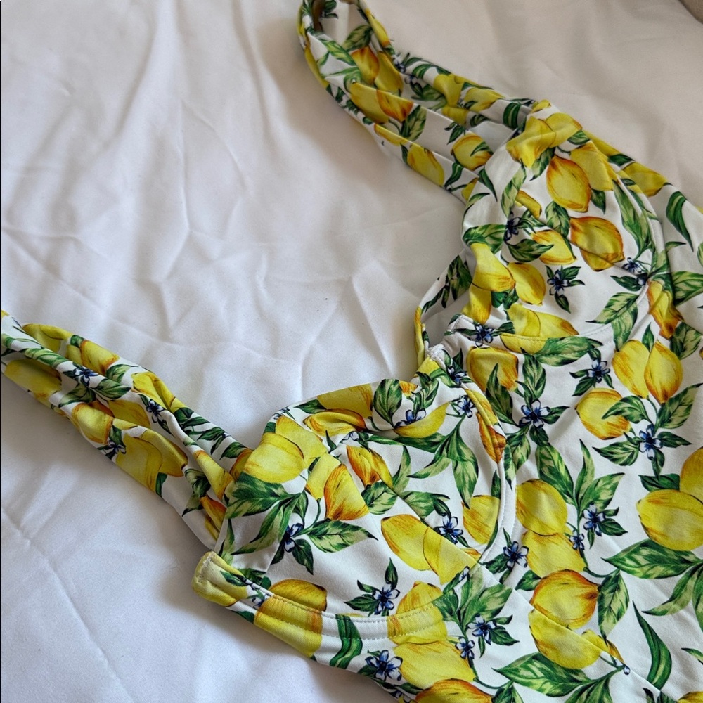WEWOREWHAT Vintage Danielle One Piece - Lemons All Over - size M - Picture 4 of 5